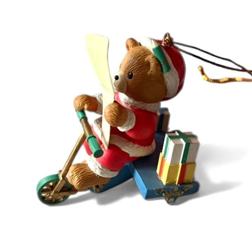 Vintage 1993 Matrix Industries Kmart Bear Tricycle Holiday Christmas Ornament